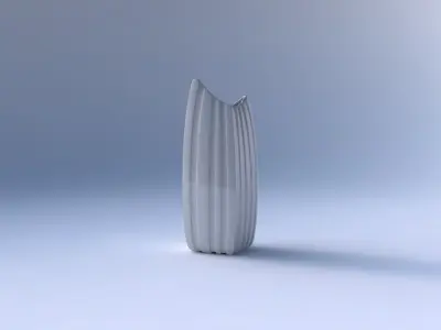 Vase double arc rectangle with smooth vertical ribbons  3D print model