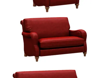 Classical Armchair set Low-poly 3D model