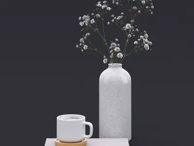 White Wild Flowers I 3D model