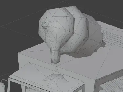 Cartoon Ice Cream Truck Low-poly 3D model