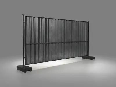 Construction Site Fence  Low-poly 3D model