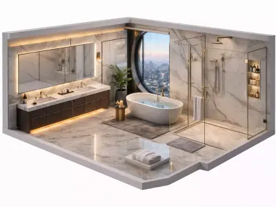 Bano Contemporaneo Interior 3D 3D model