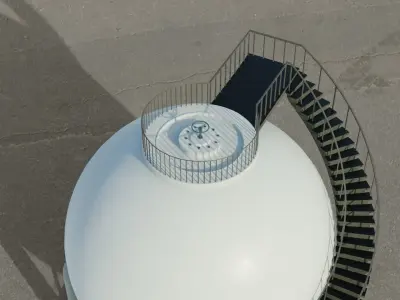 Sphere tank Low-poly 3D model