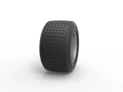 Wheel of Vintage Dirt race car V3 Scale 1 to 25 3D print model