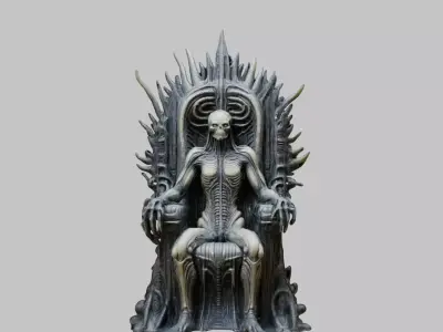 Fantasy Alien Scifi Throne Low-poly 3D model
