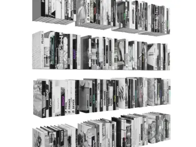 Books 150 pieces 2-8-4 Low-poly 3D model