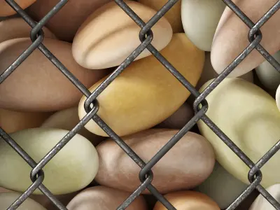 Gabion pebble oval low n5 3D model