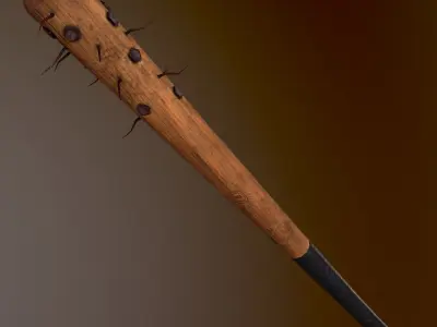 Bloody and Dirty Baseball bat Low-poly 3D model