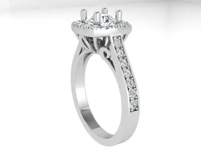 Square Halo Ring 3538 3D print model