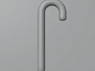 Stick candy red-white Low-poly 3D model