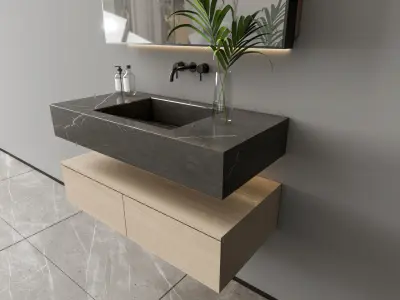 Vanity bathroom set 6 3D model