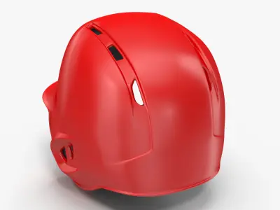 Baseball Helmet Red One Side Generic Low-poly 3D model