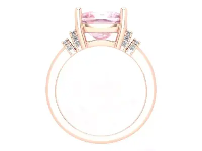 Morganite Cocktail Ring With Realistic Rendering 3dm 3D print model