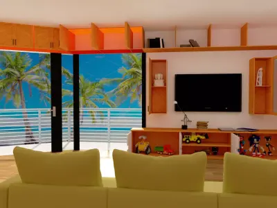 Living room model with V-Ray settings 3D model