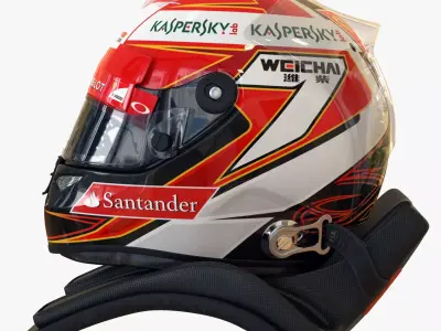 Kimi Raikkonen 2014 style Racing helmet 3D model