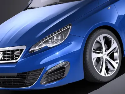 Peugeot 308 GT 2017 VRAY 3D model