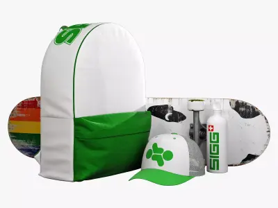 decorative set white 3D model