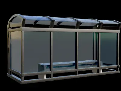 Game Ready Bus Stop 8 Low-poly 3D model