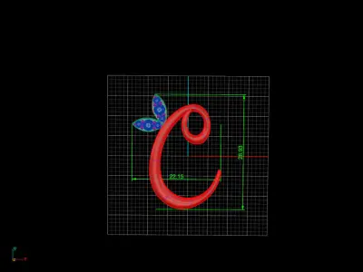 c capital word pendant 3D model