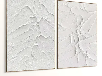 Plaster Two Photo Frame 374 Low-poly 3D model