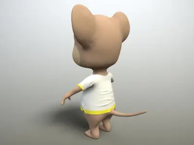 cartoon mouse Low-poly 3D model shop