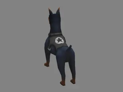Cartoon Police Dog - Hunting Dog Low-poly 3D model