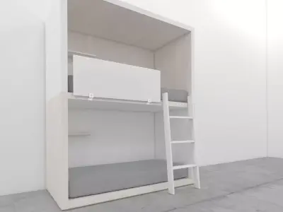 mrarq cama litera individual 01 Low-poly 3D model