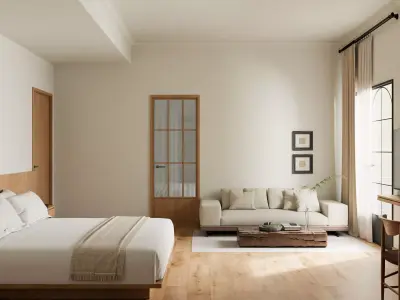 Modern log-style apartment 3D model