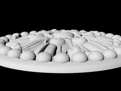Central decor ornament for furniture 3D model 150