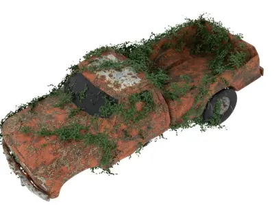 Damaged Rusted Pickup  3D model