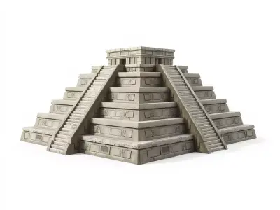 Stone Pyramid Temple model pack Low-poly 3D model