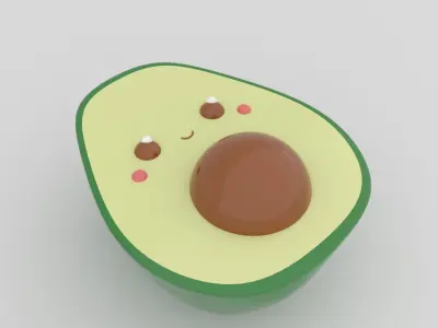 Cute Avocado - 3D Print Model 3D print model
