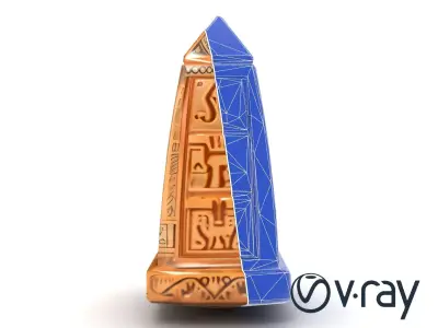 Miniature Hieroglyphic Obelisk Sculpture model pack Low-poly 3D model