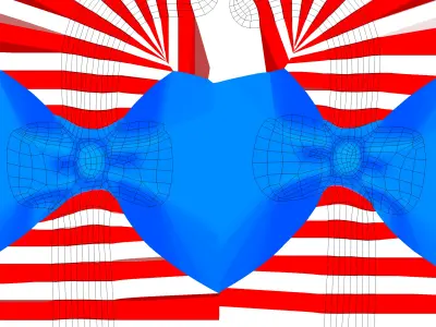 Candy Cane 02 with Bow 3D Model Christmas Decor Low Poly  Low-poly 3D model