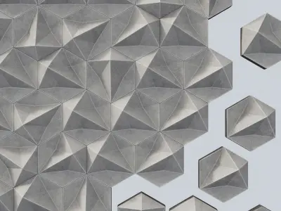 Panel concrete Hexagon n1 3D model