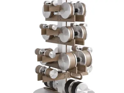 GYM RACK WITH SPORTS EQUIPMENT NO1 A 3D model