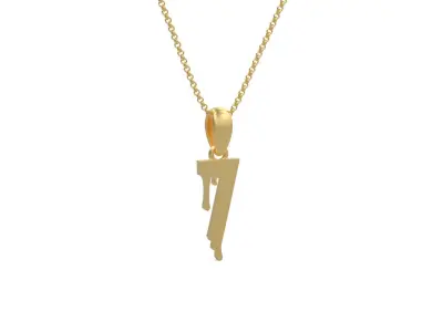 Model 1240 7 Bloody Terror Initial Number Pendant 3D print model