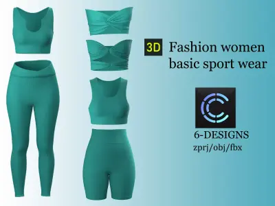 3D fashion women sport wear Low-poly 3D model
