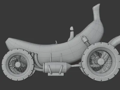 Banana Car Game Ready 3D Model 3D model