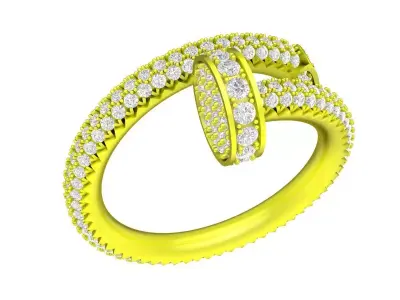 A7837 Diamond Nail Ring 3D print model
