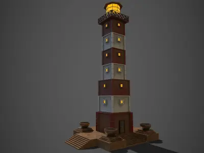 Light House Modular Kit Low-poly 3D model
