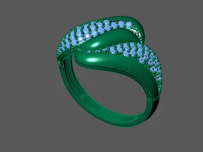 Womens Rings With Stone Ring Ready STL 3DM Models Rings women 3D print model 37