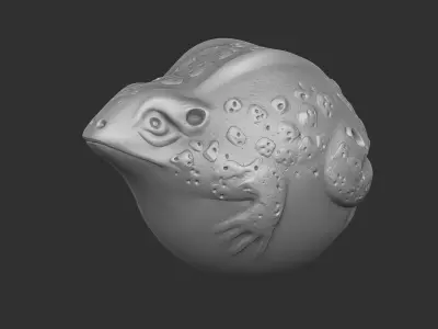 Netsuke Frog Japanese Wooden Figure Sculpture  3D print model