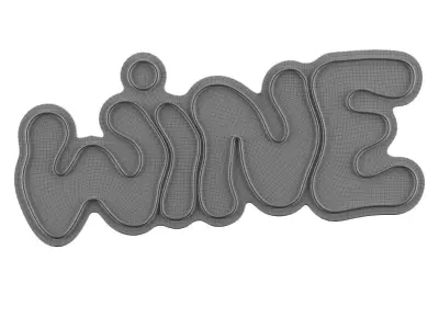 WINE Neon Sign 3D model purchase