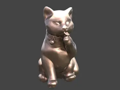Cat Statue 3 stylized   3D model