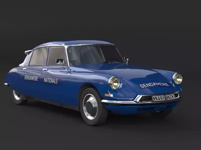 Citroen DS Gendamerie Nationale Low-poly 3D model
