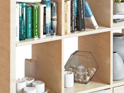 Ikea Kallax with decorative set 3D model