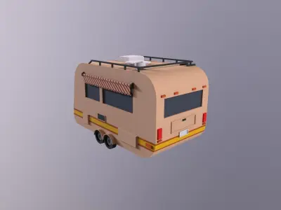Lowpoly Trailer Low-poly 3D model