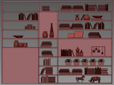 Wardrobe with decorative set 3D model