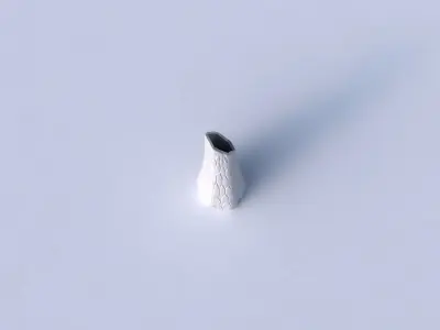 Vase top bent hexagon with organic cells 0 3D print model